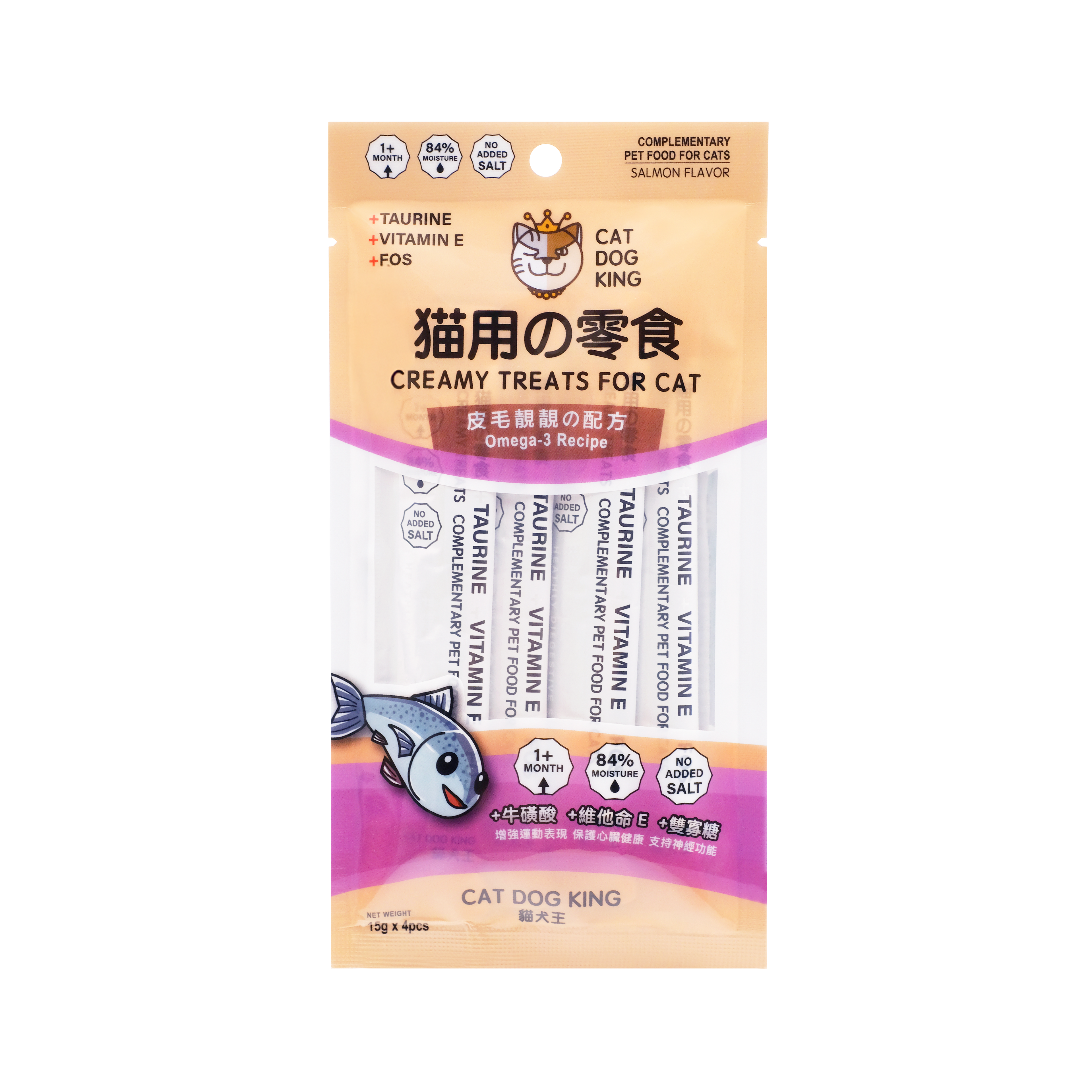 貓犬王 貓用肉泥零食條 三文魚味