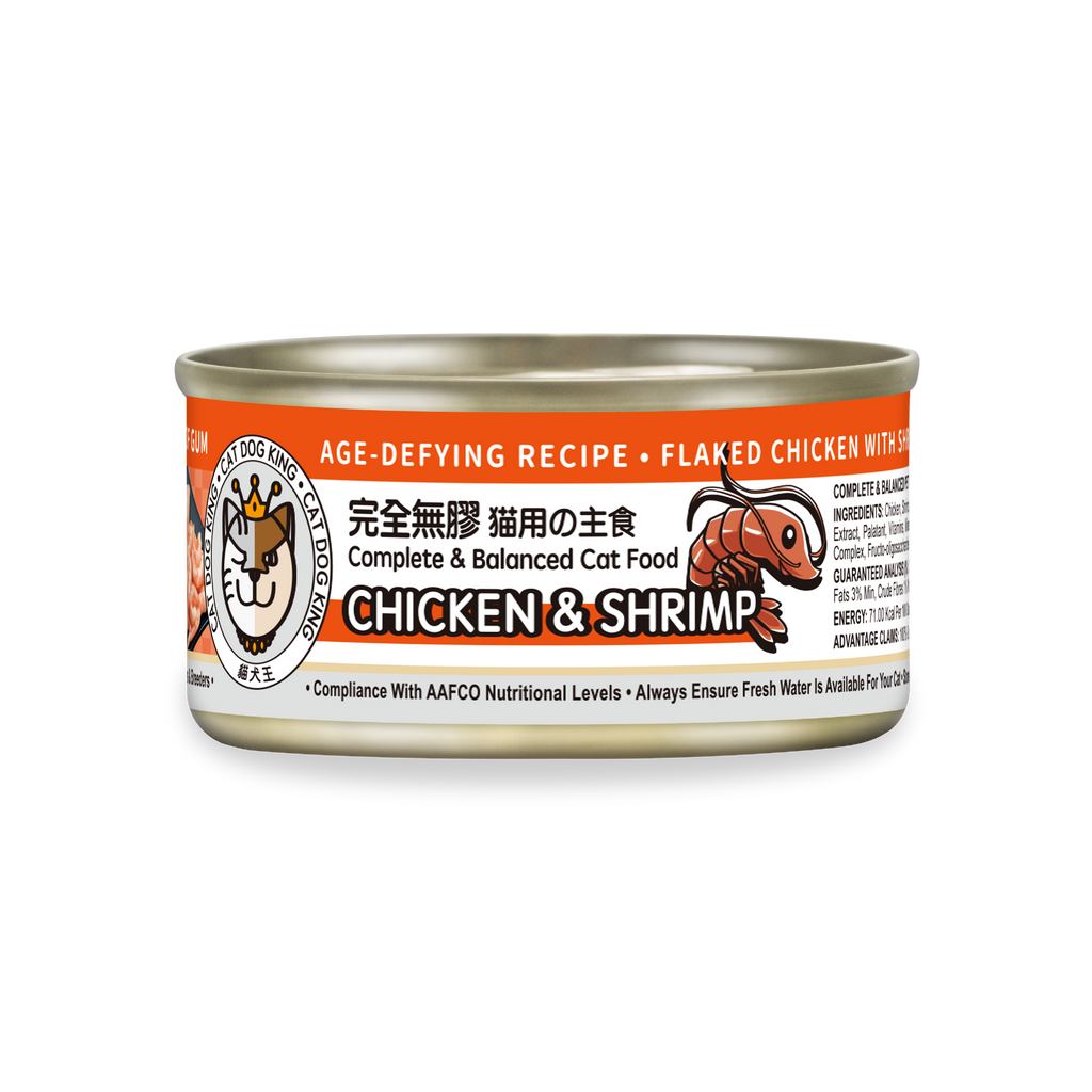貓犬王 貓罐主食濕糧 鮮蝦及雞肉肉絲湯罐